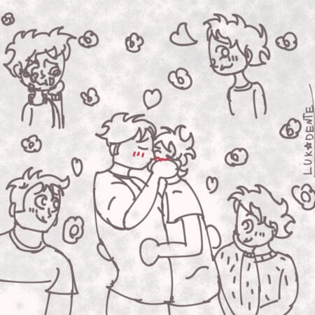 Cenas da HQ Heartstopper, redesenhadas por mim.