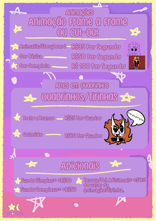 Tabela Animação e Quadrinhos